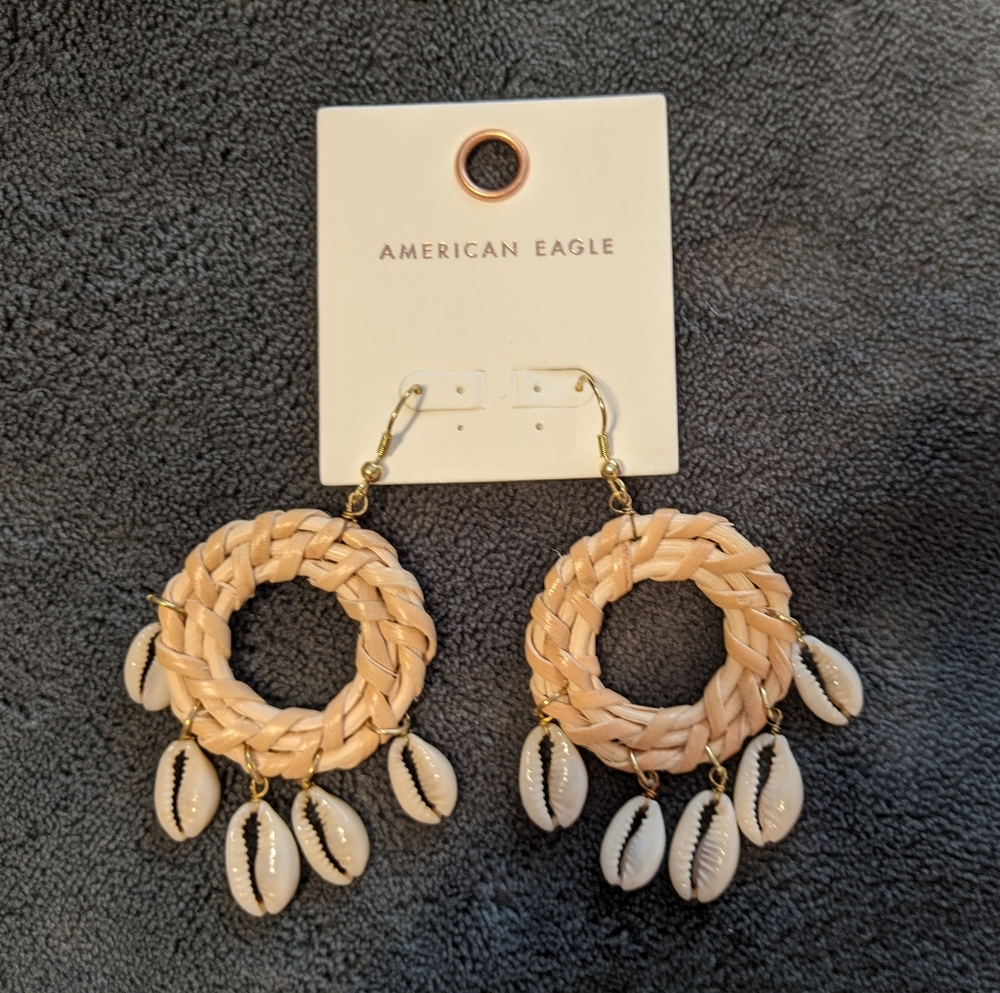 3 for $30 |  AE shell basket weave earrings